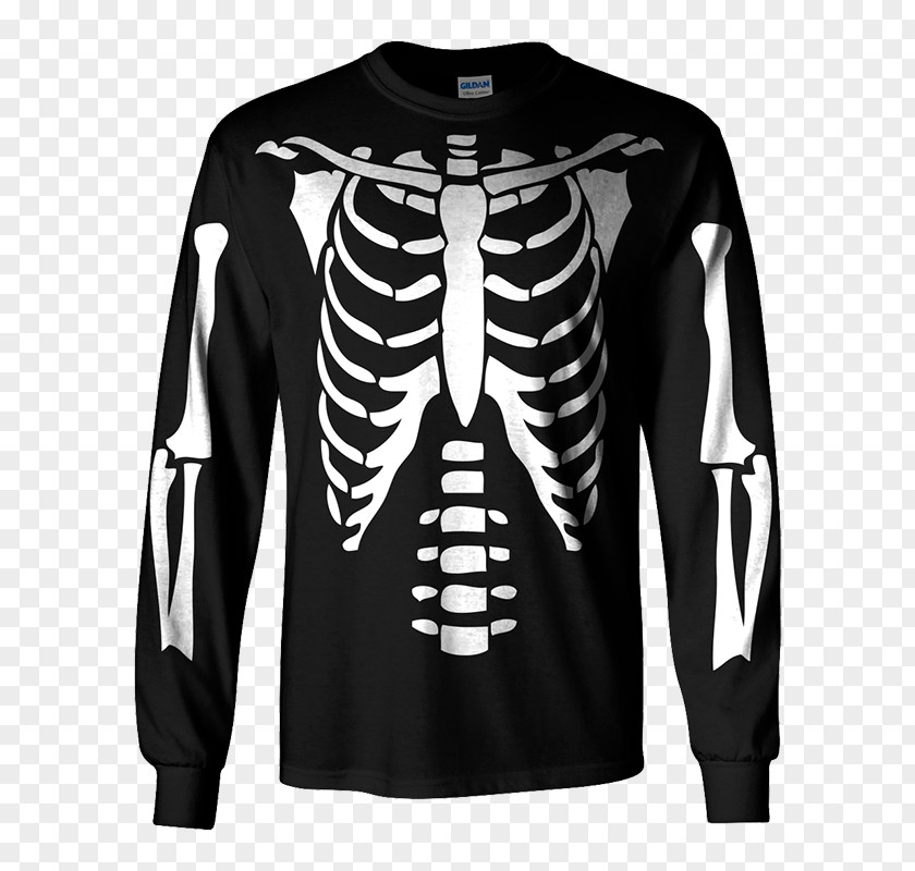 T-shirt Hoodie Top Clothing Human Skeleton PNG