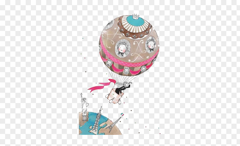 Cartoon Hot Air Balloon Drawing Illustration PNG