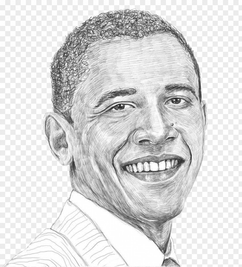 Sketch American Portrait Painting By Former President Obama Barack United States Drawing PNG