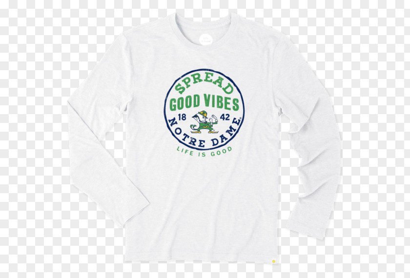 T-shirt Long-sleeved University Of Notre Dame Bluza PNG