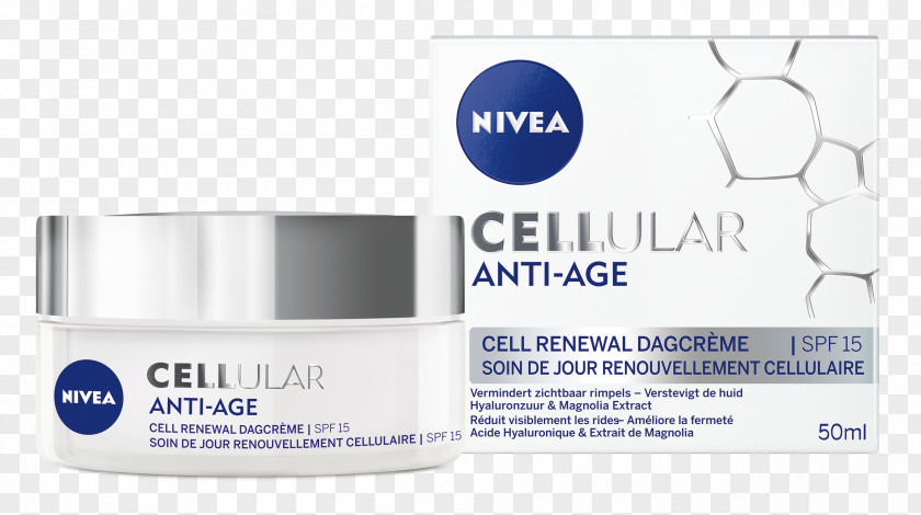 Care Center Cream NIVEA CELLular Anti-Age Cell Renewal Serum Skin Factor De Protección Solar PNG
