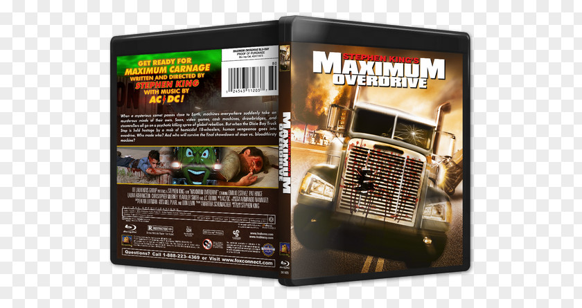 Maximum Overdrive Blu-ray Disc YouTube DVD Cover Art Film PNG
