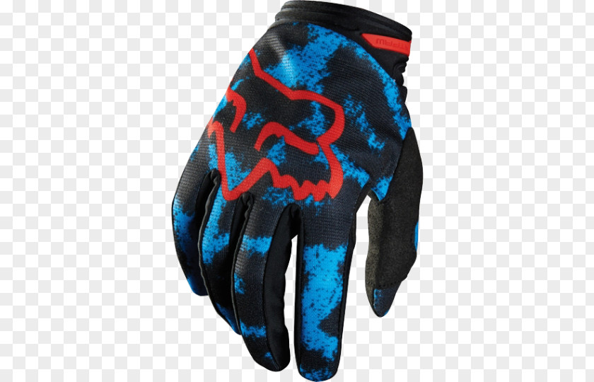 Motocross Fox Racing Glove Downhill Mountain Biking Blue PNG