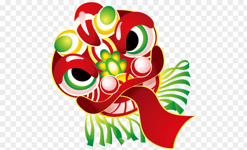 Three-dimensional Hand-drawn Cartoon Label,Chinese Lion Head Style Chinese New Year Picture Frames Dance Fat Choy PNG