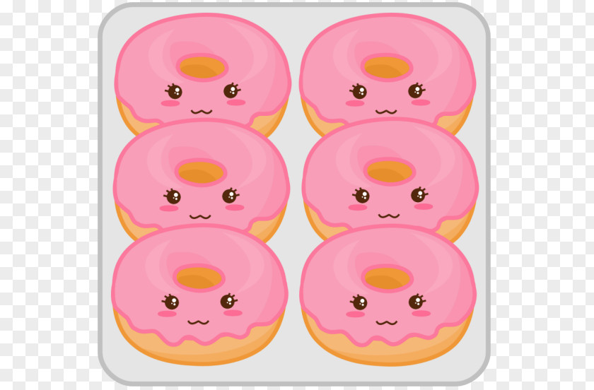 Pink Donut Dunkin' Donuts Frosting & Icing Kavaii Clip Art PNG