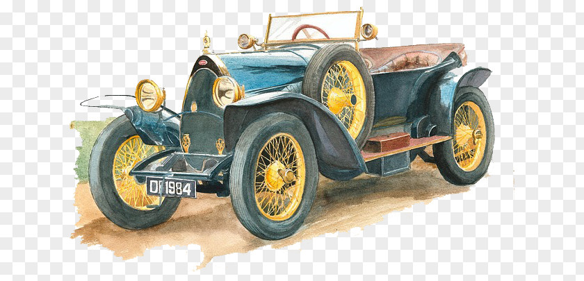 Vintage Vehicles Watercolor Jigsaw Puzzle Drawing Painting Pencil PNG