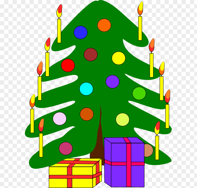 Christmas Tree Illustration Candle Clip Art PNG