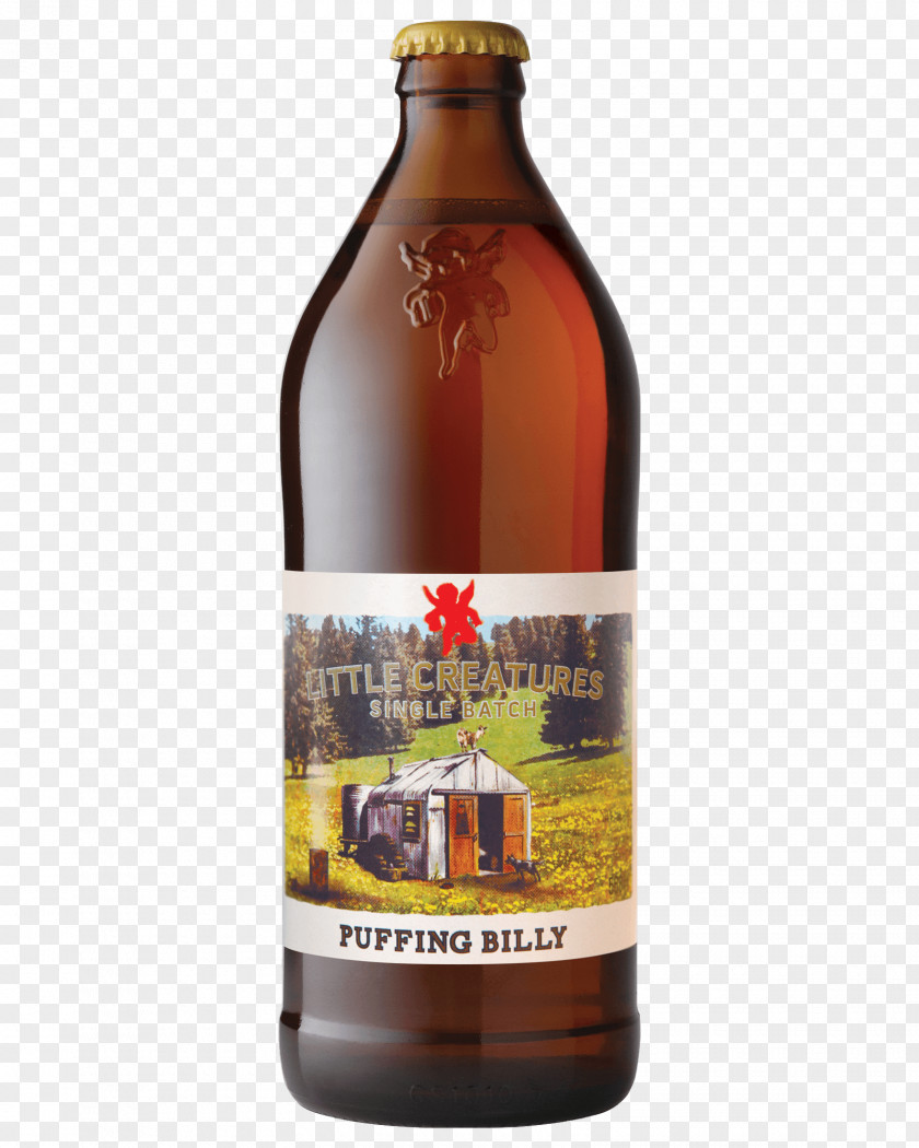 Dm Single Ale Beer Bottle Little Creatures Brewery Puffing Billy Railway PNG