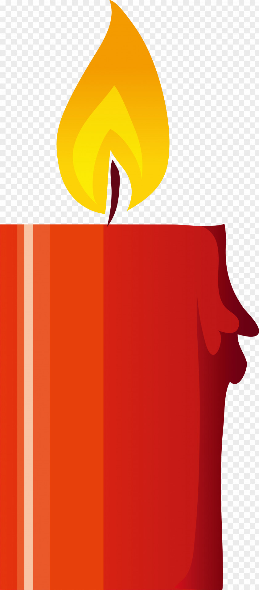 Little Fresh Red Candle Yellow Illustration PNG