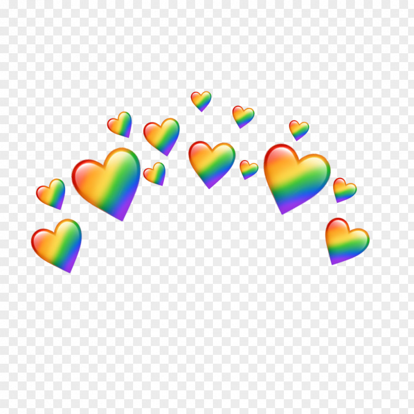 Text Rainbow Heart Emoji Background PNG