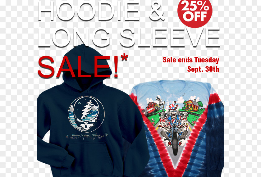 Year End Clearance Sales Long-sleeved T-shirt Hoodie Grateful Dead PNG