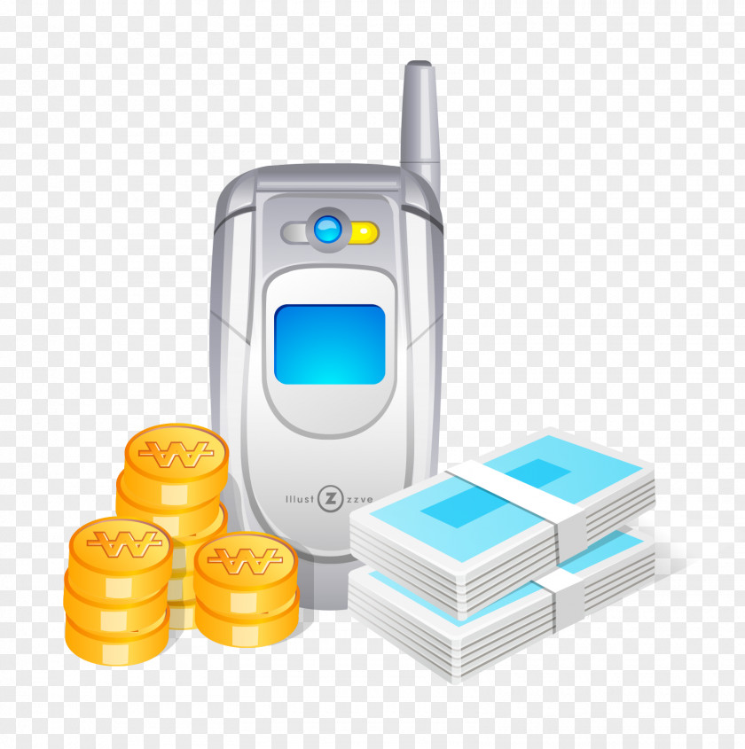 Mobile Phone And Gold Coins Icon PNG