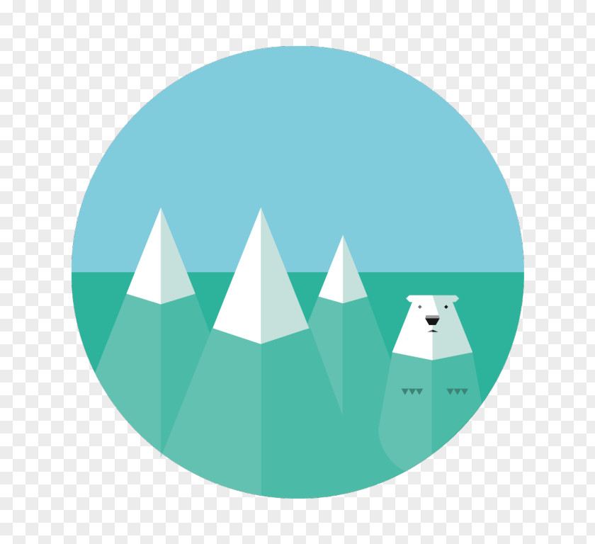 Polar Bear Flat Design Graphic PNG