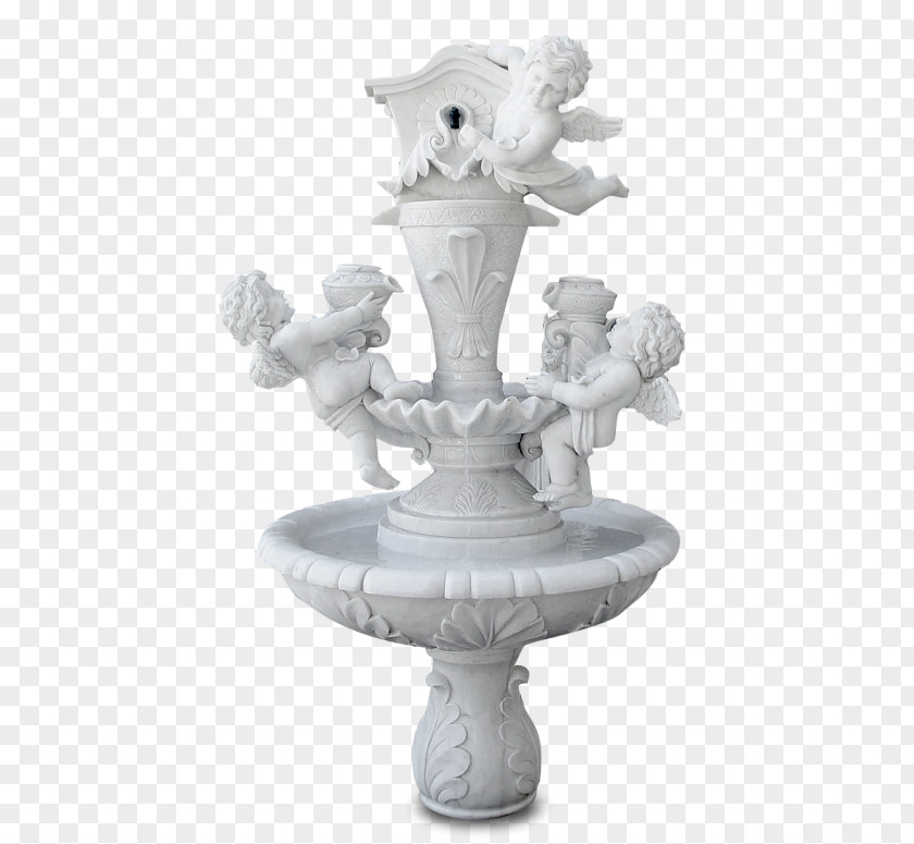 Statue Top View Fountain Garden Water Feature Marble PNG