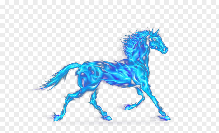 Blue Flame Horse Cool Fire PNG