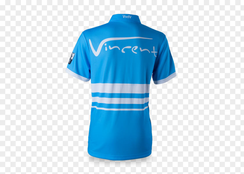 Blue XQ Max Dart Match Shirt MVGLimeM T-shirtDarts Professional Darts Corporation Vincent Van De Voort PNG