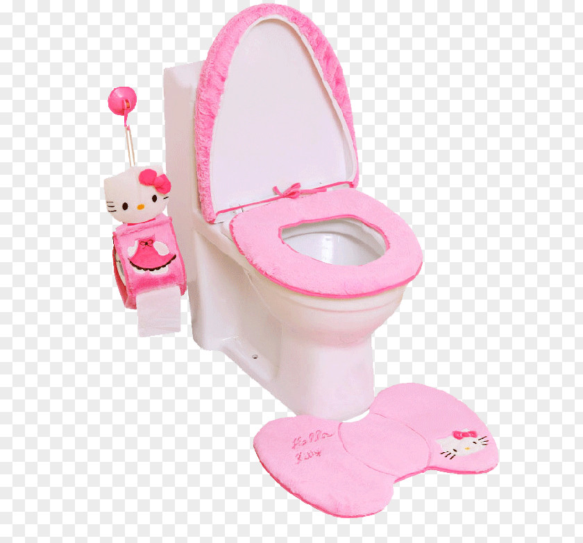 Pink Toilet Bowl Seat Bathroom PNG