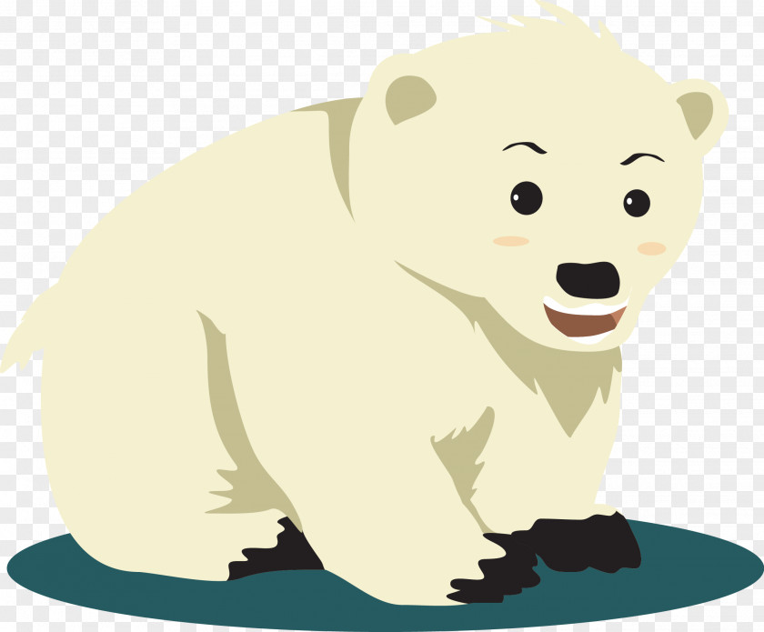 White Polar Bear Vector Clip Art PNG