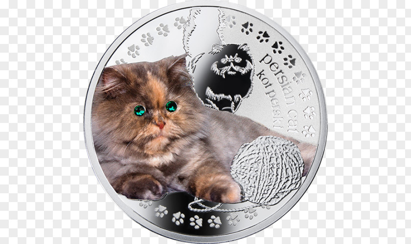 Coin Persian Cat Silver Numismatics PNG