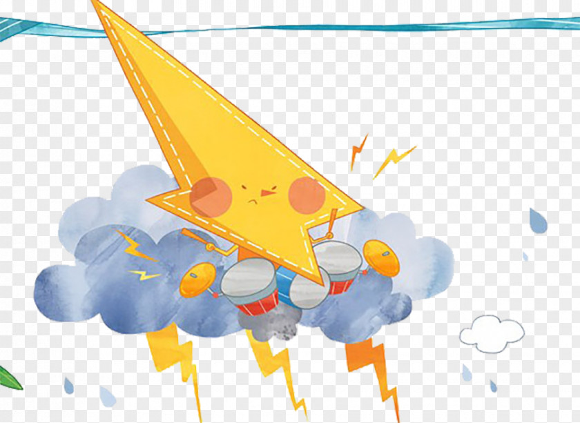 Lightning Thunder Cartoon Animation Poster PNG