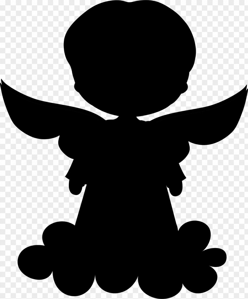 M Clip Art Character Leaf Silhouette Black & White PNG