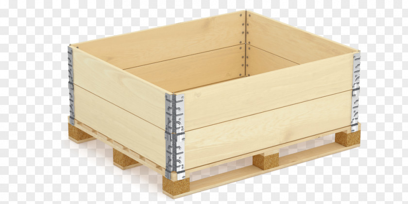 Wood Pallet Collar Crate EUR-pallet PNG