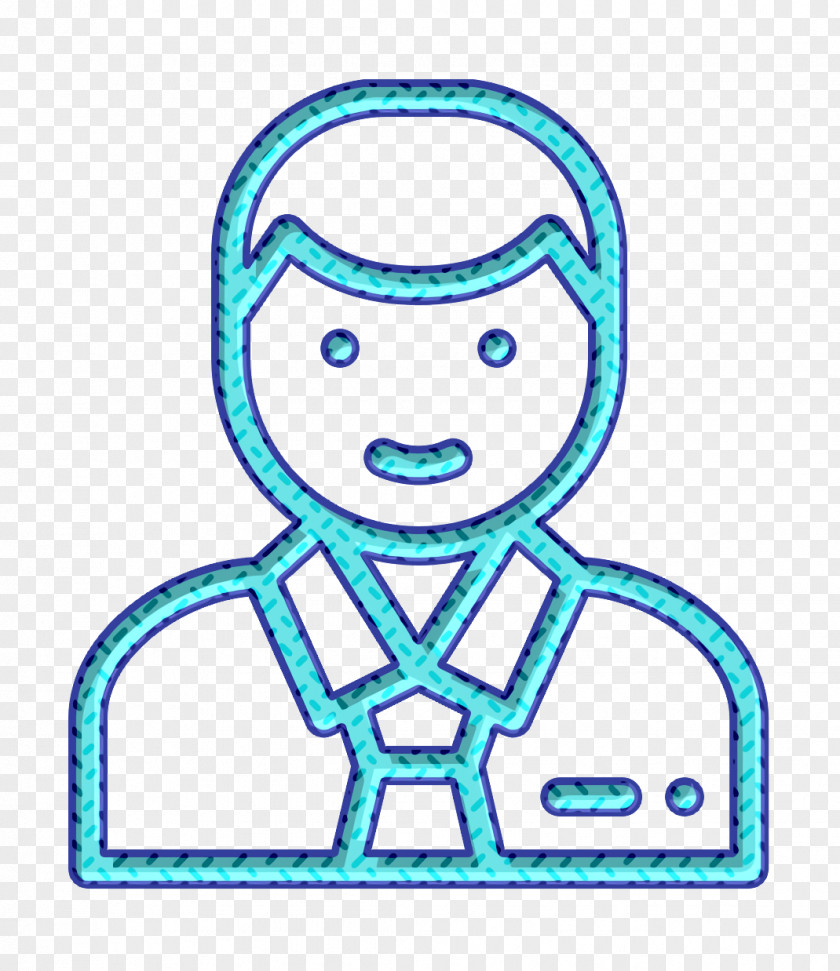 Sticker Line Art Man Icon Ecommerce Manager PNG