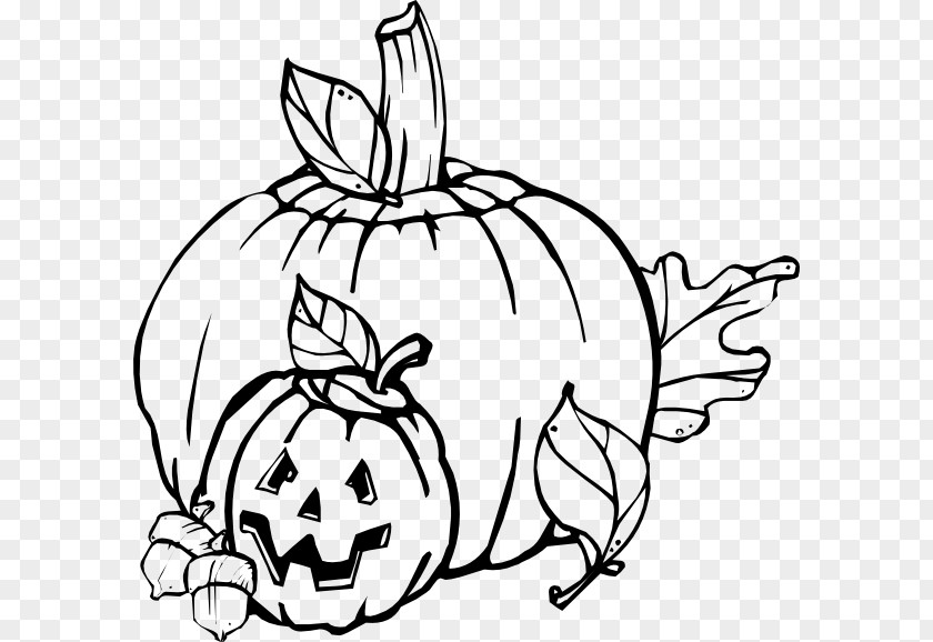 Vegetable Black N White Halloween Pumpkin Clip Art PNG