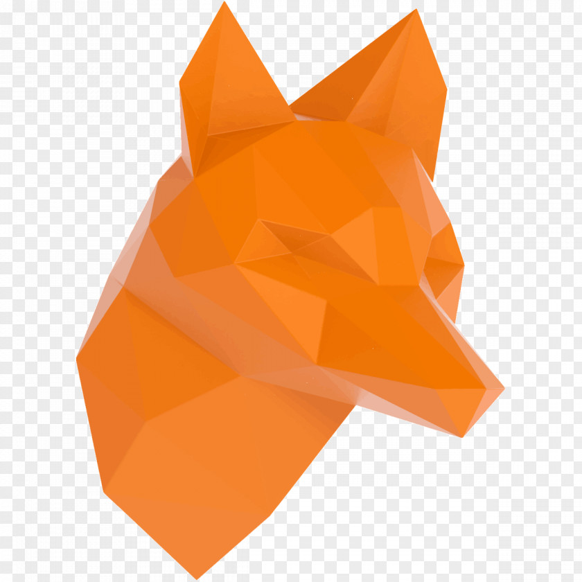 Fox Geometric Sticker Wall Decal Adhesive Origami Trompe-l'œil PNG