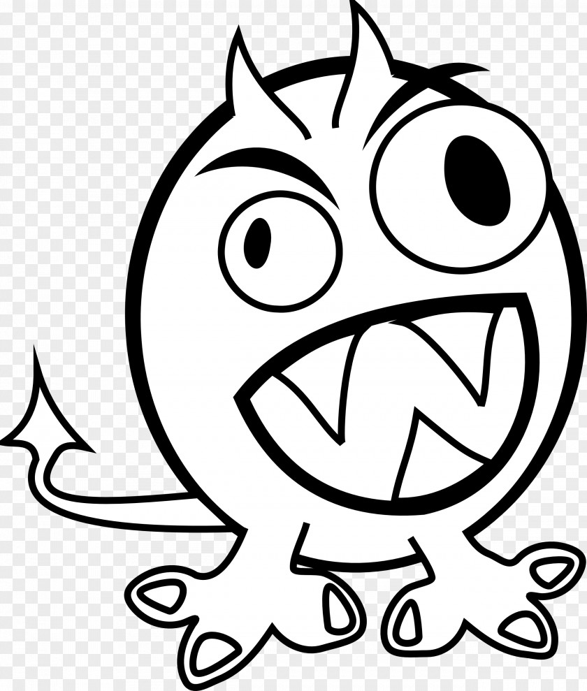 Mean Monster Cliparts Black And White Clip Art PNG