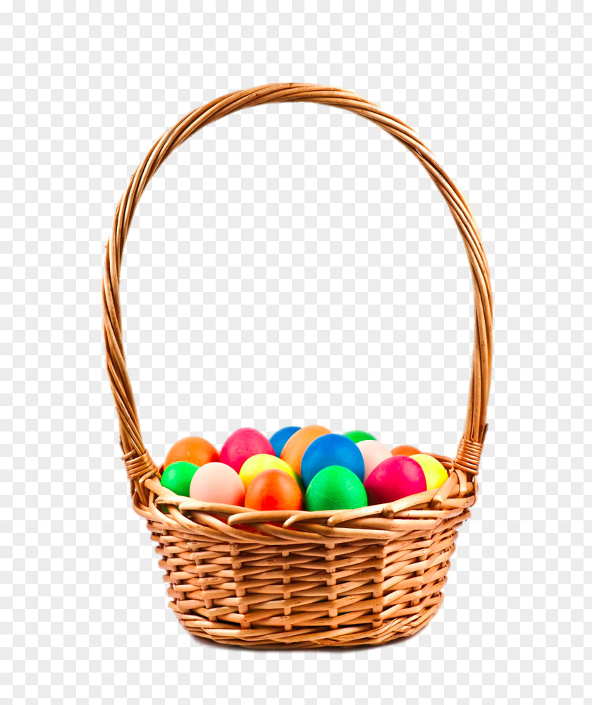 Creative Basket Colored Easter Eggs Egg In The PNG