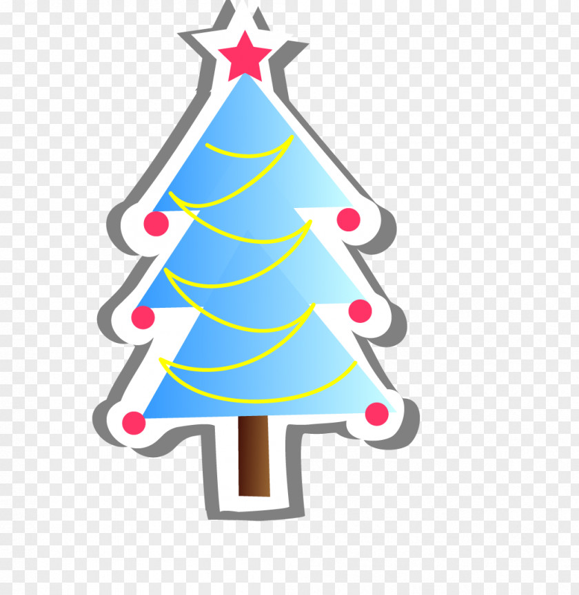 Flat Christmas Tree Material Watercolor Painting PNG