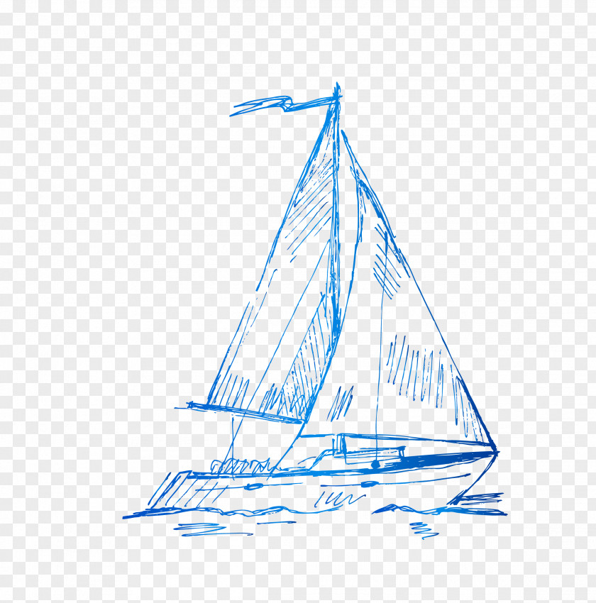 Vector Cartoon Hand-painted Smooth Sailing Sail Download PNG