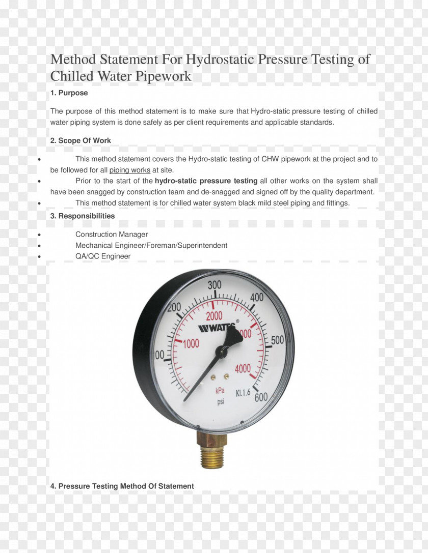 Hydrostatic Test Gauge Pressure Measurement Pound-force Per Square Inch Gas PNG