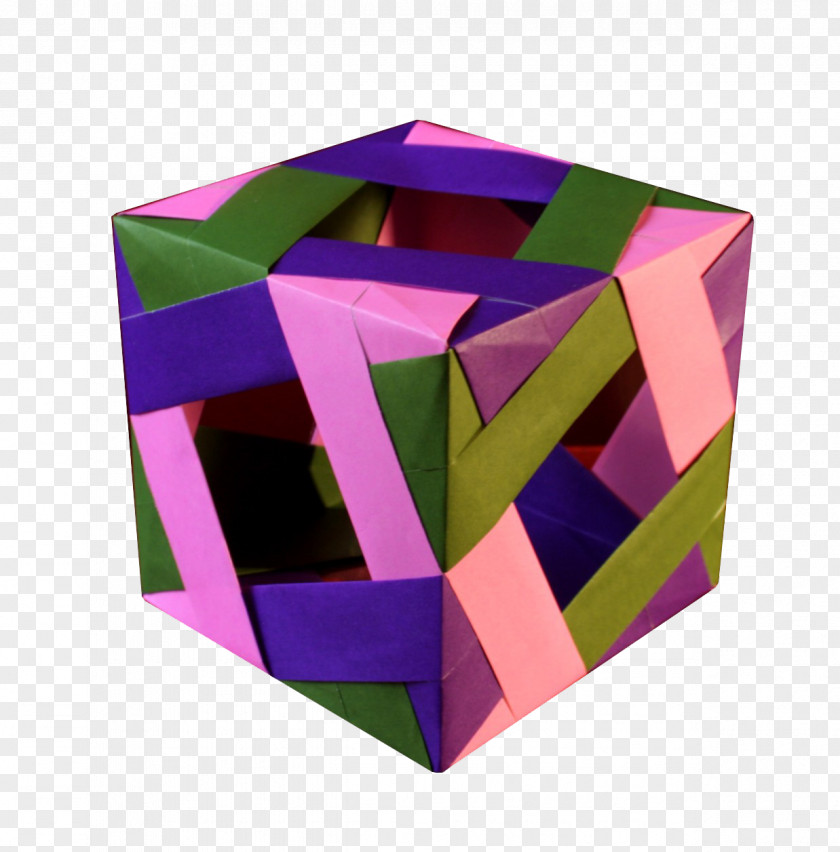 Origami Paper Polyhedra Modular Cube PNG