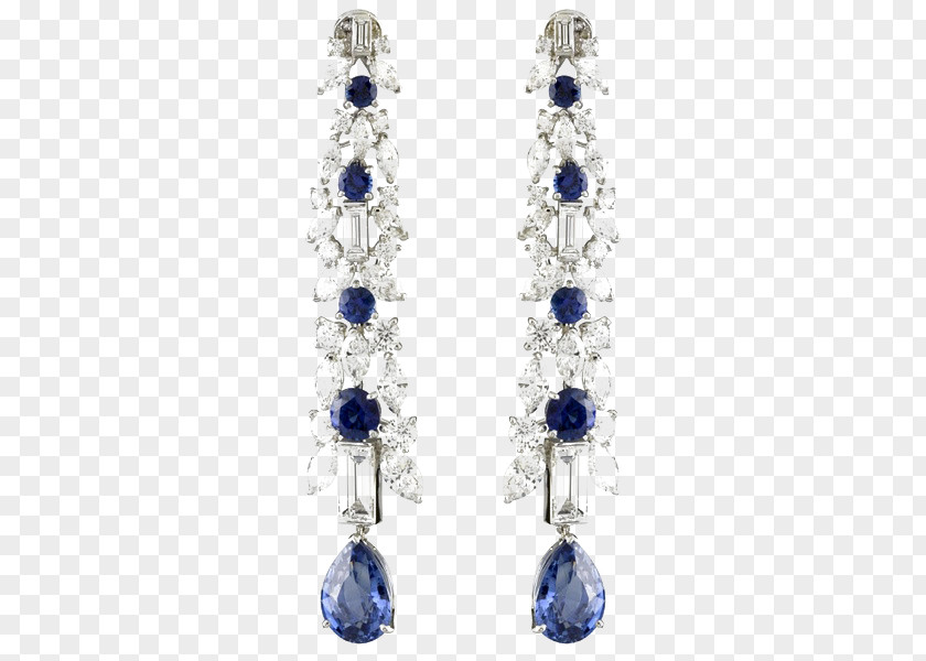 Sapphire Flower Earrings Earring Blue Jewellery PNG
