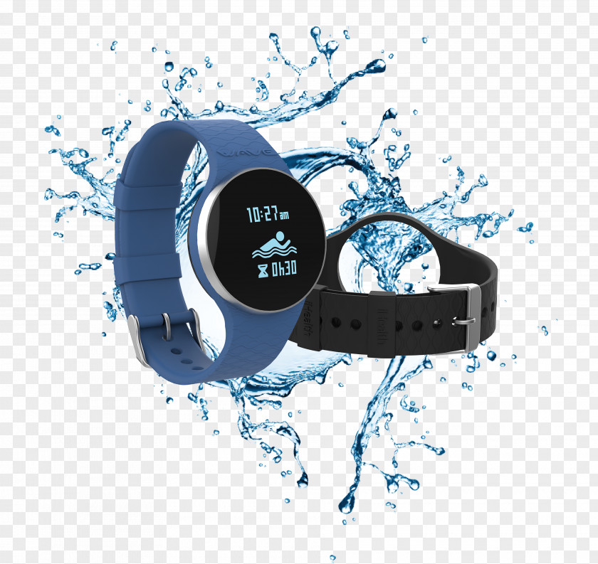 Splashing Wave IHealth AM4 Wireless Swim, Activity And Sleep Tracker Edge PNG