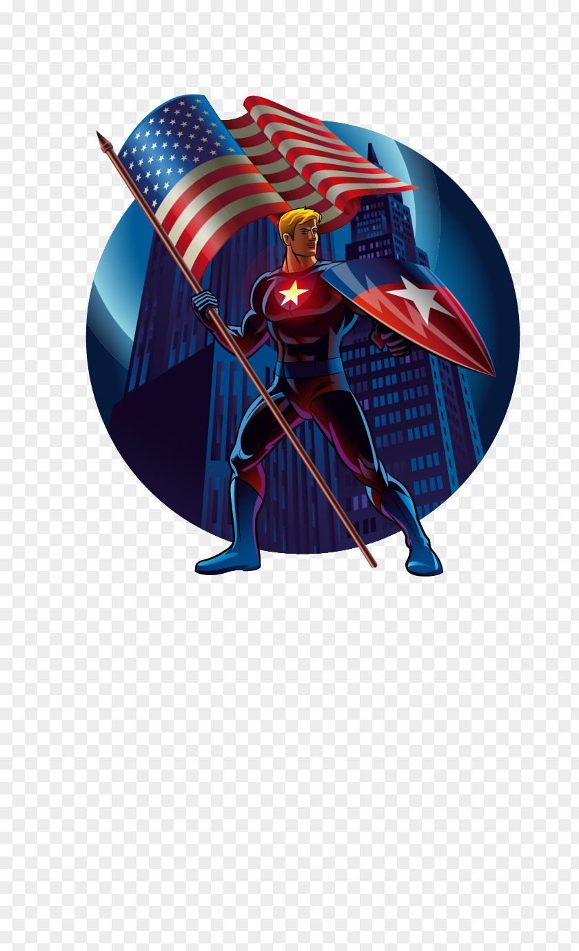 Superman Cartoon Illustration Design Vector Material, Captain America United States Logo Royalty-free PNG