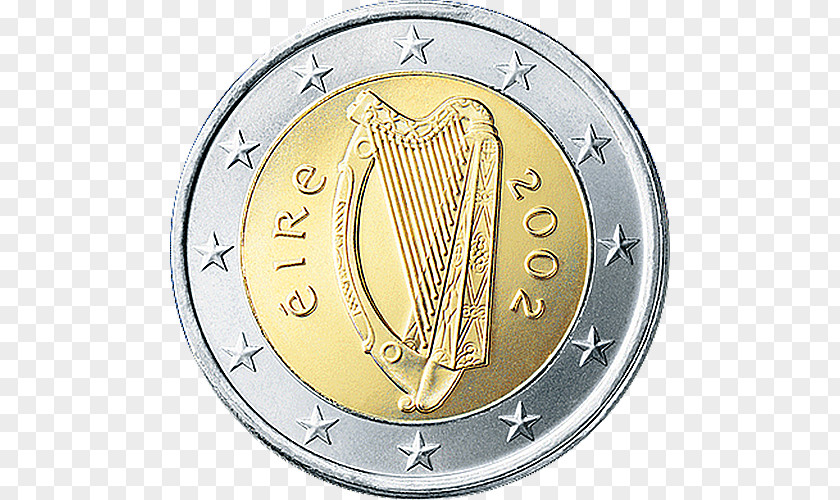 1 EURO Ireland Celtic Harp Euro Coins 2 Coin PNG