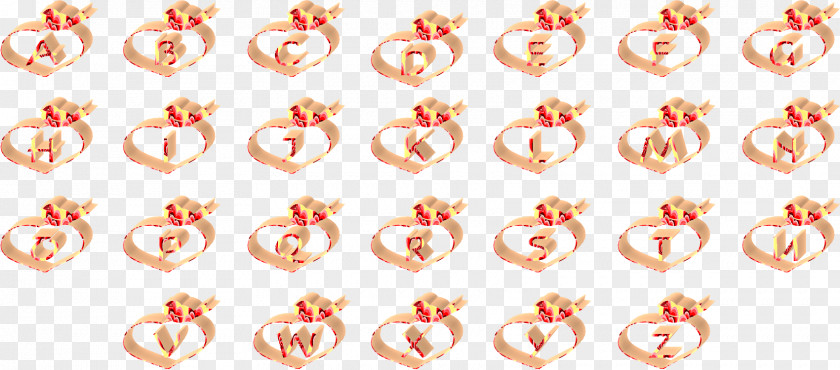 Alphabet Collection Body Jewellery Material Amber PNG