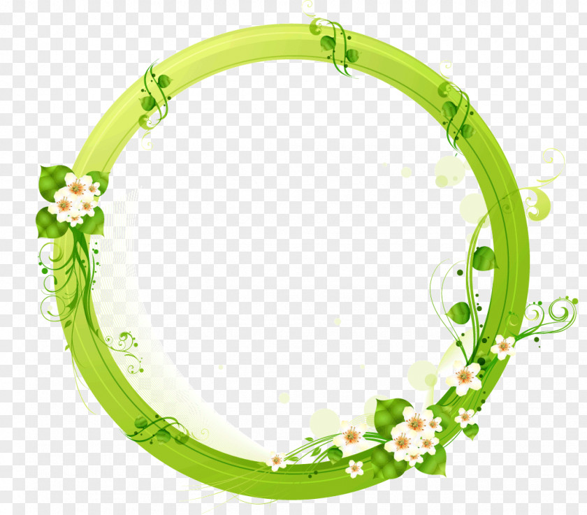 Green Circle On The Flowers Template Adobe Illustrator Computer File PNG