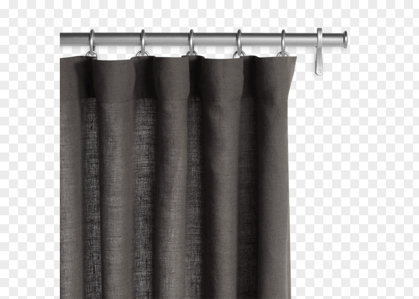 Grey Curtain Drapery Linen Textile Grommet PNG