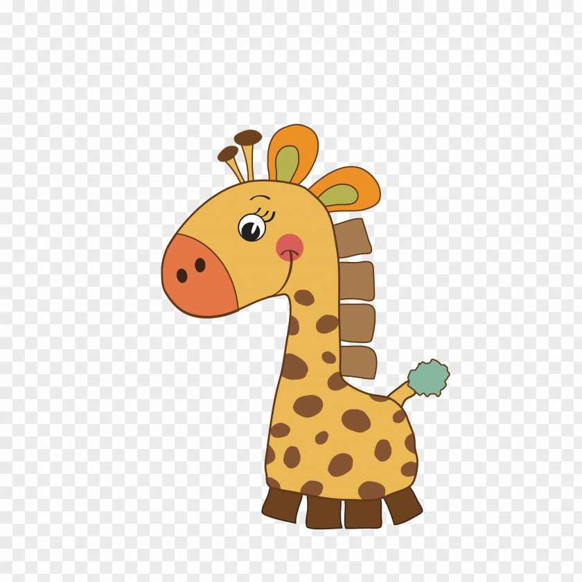 Hand Painted Deer Giraffe Infant Clip Art PNG
