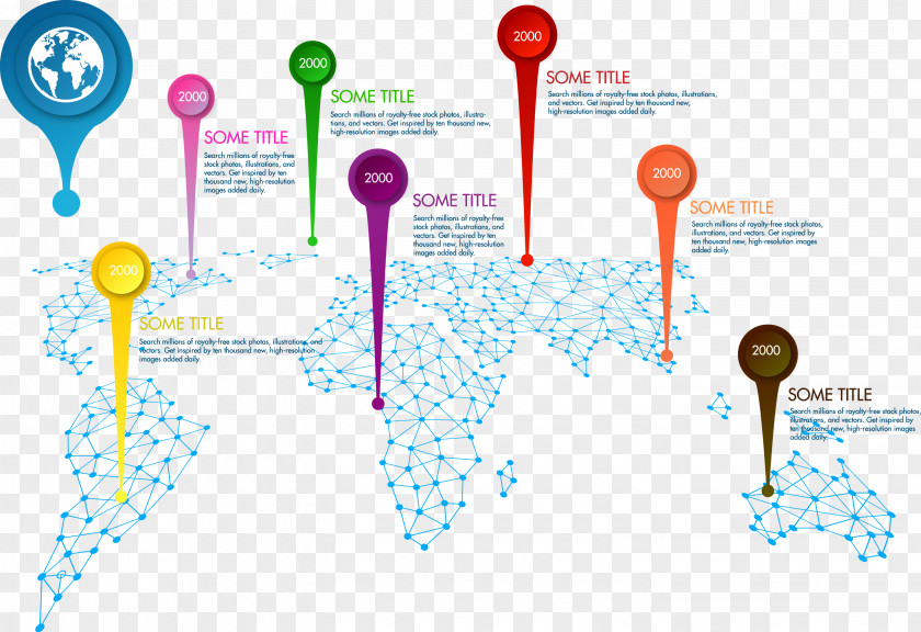 Vector Map Continent Infographic Illustration PNG