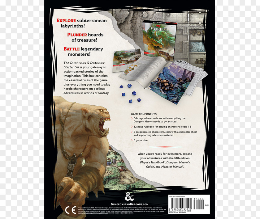 Dungeon And Dragons Dungeons & Starter Set: Fantasy Roleplaying Fundamentals Role-playing Game PNG