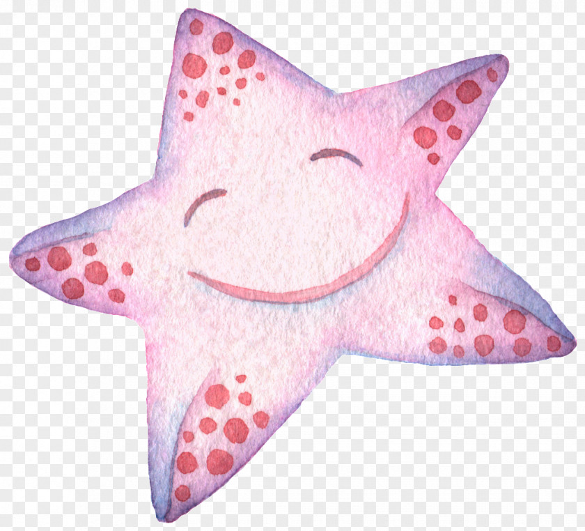 Lovely Spot Smiley Starfish Picture Material Watercolor: Flowers Watercolor Painting PNG