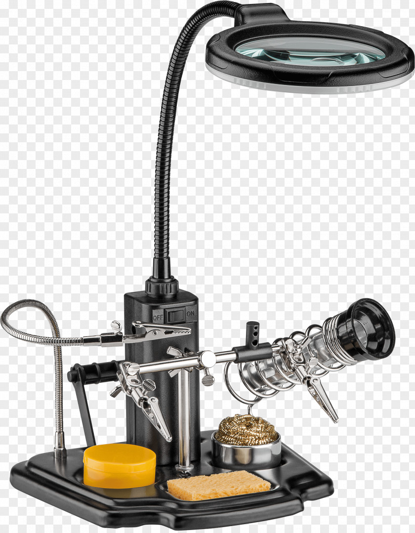 Magnifying Glass Soldering Helping Hand Light-emitting Diode Crocodile Clip PNG