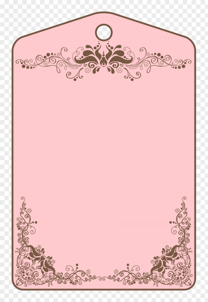 Pink Pattern Tag Paper Shabby Chic Vintage Clothing PNG
