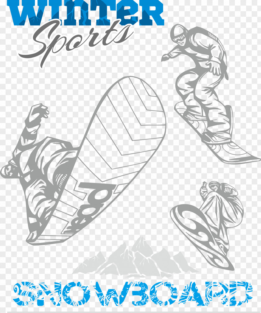 Vector Skateboard Snowboarding Illustration PNG