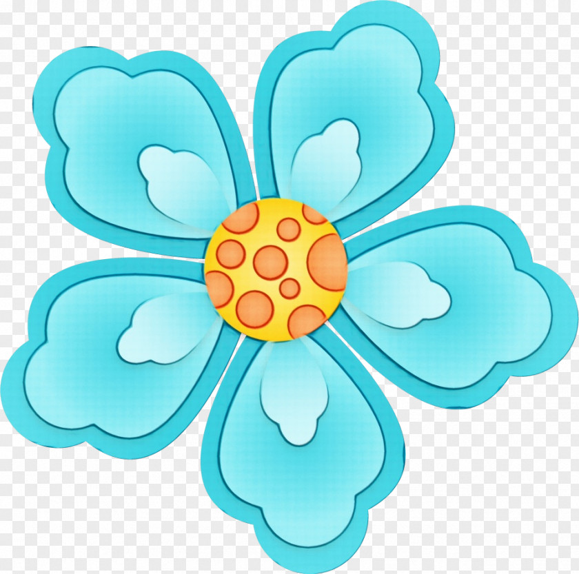 Aqua Turquoise Floral Design PNG